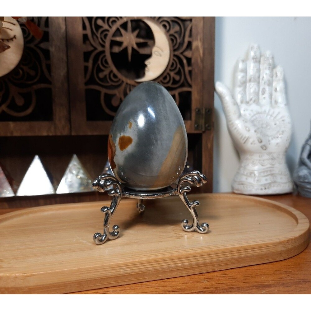 Carved Ocean Stone Jasper Crystal Egg